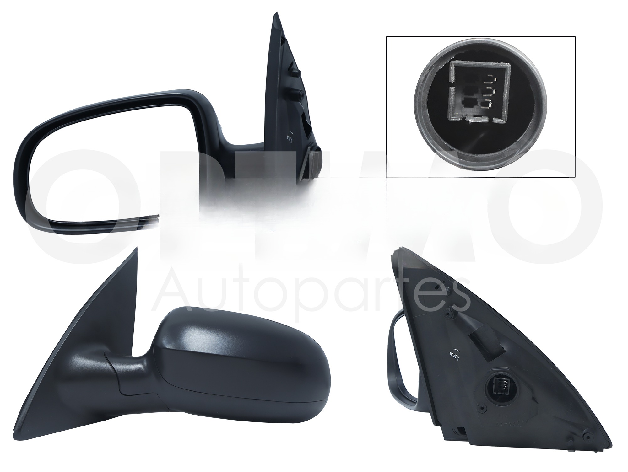 ESPEJO IZQ ELECT NEGRO POROSO (3PINES) (TORNADO 04-11)