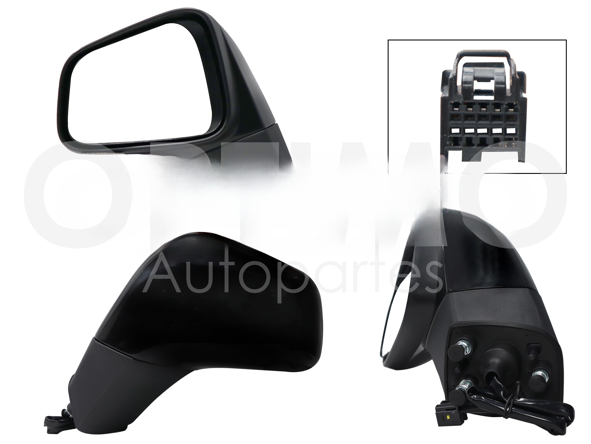 ESPEJO IZQ ELECT NEGRO P/PINTAR C/DESEMPAÑANTE (5PINES)