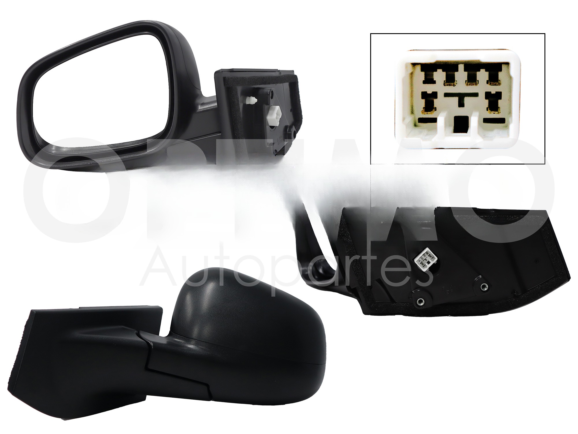 ESPEJO IZQ ELECT NEGRO P/PINTAR (3PINES) (BEAT 18-21 4-5PTAS)