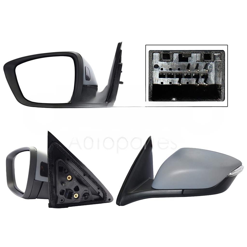 ESPEJO IZQ ELECT NEGRO P/PINTAR C/LUZ DIRECCIONAL C/DETECTOR PUNTO CIEGO (6PINES)