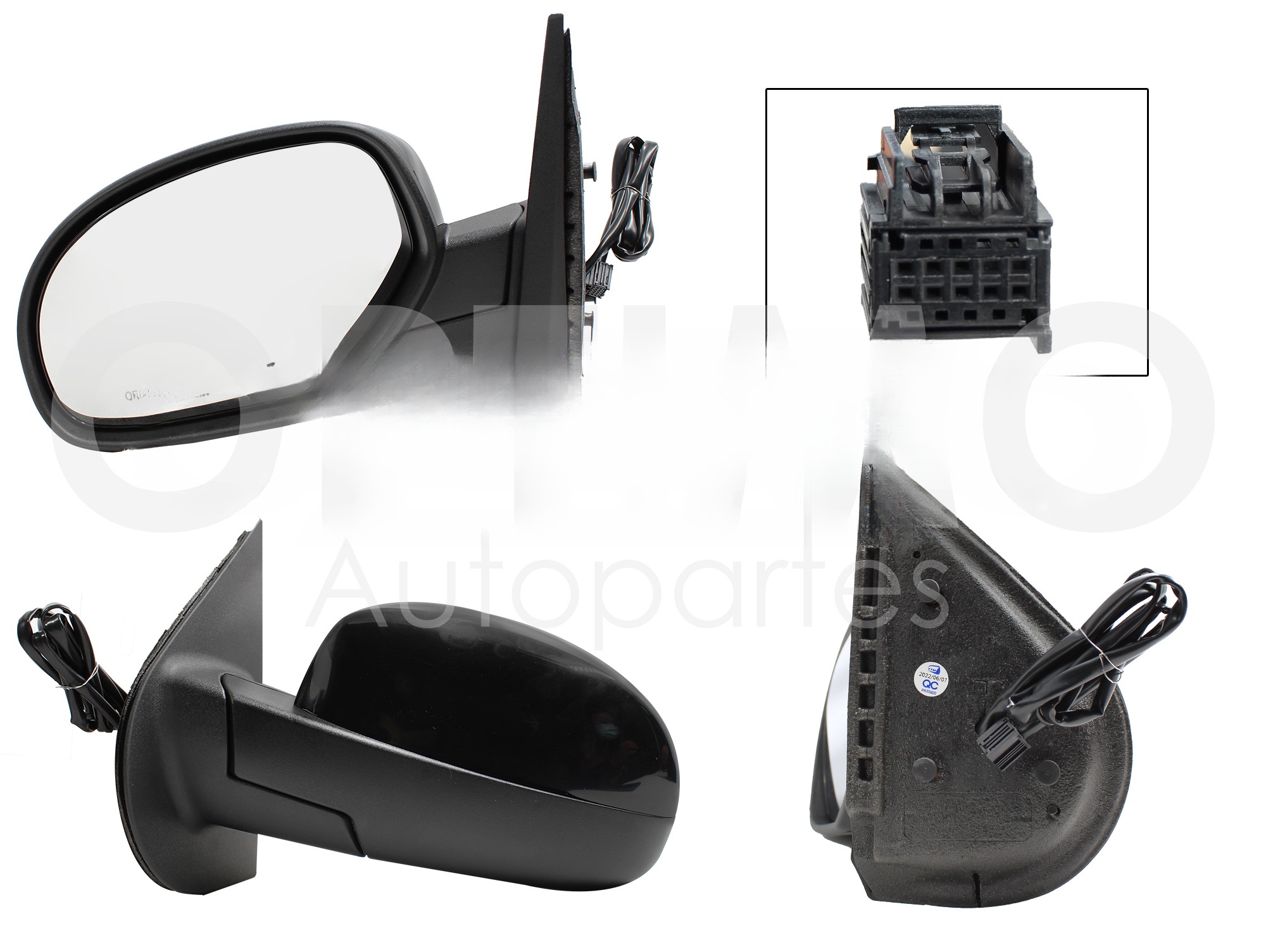 ESPEJO IZQ ELECT NEGRO P/PINTAR C/DESEMPAÑANTE (5PINES) (SUBURBAN-TAHOE-YOKON 07-13)