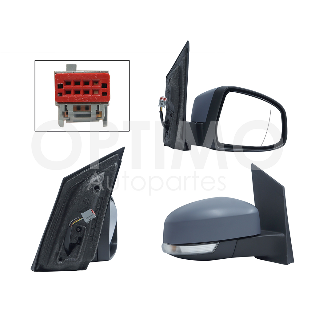 ESPEJO DER ELECT GRIS P/PINTAR C/LUZ DIRECCIONAL C/LUNA CÓNCAVA (5PINES)