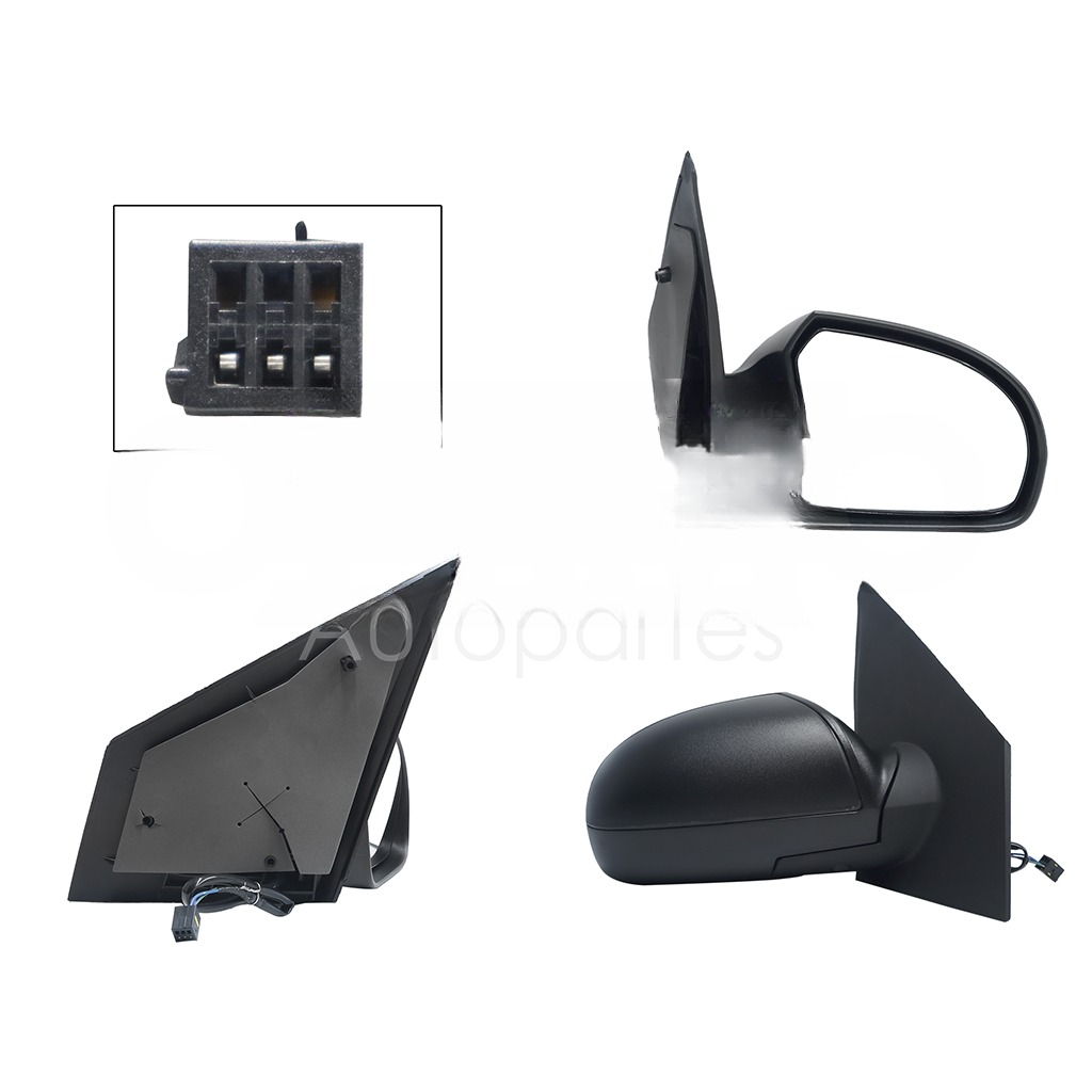 ESPEJO DER ELECT NEGRO POROSO (3PINES)