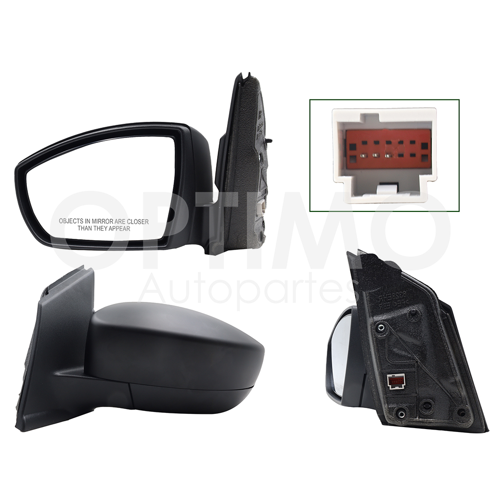ESPEJO IZQ ELECT NEGRO P/PINTAR C/DESEMPAÑANTE (3PINES)