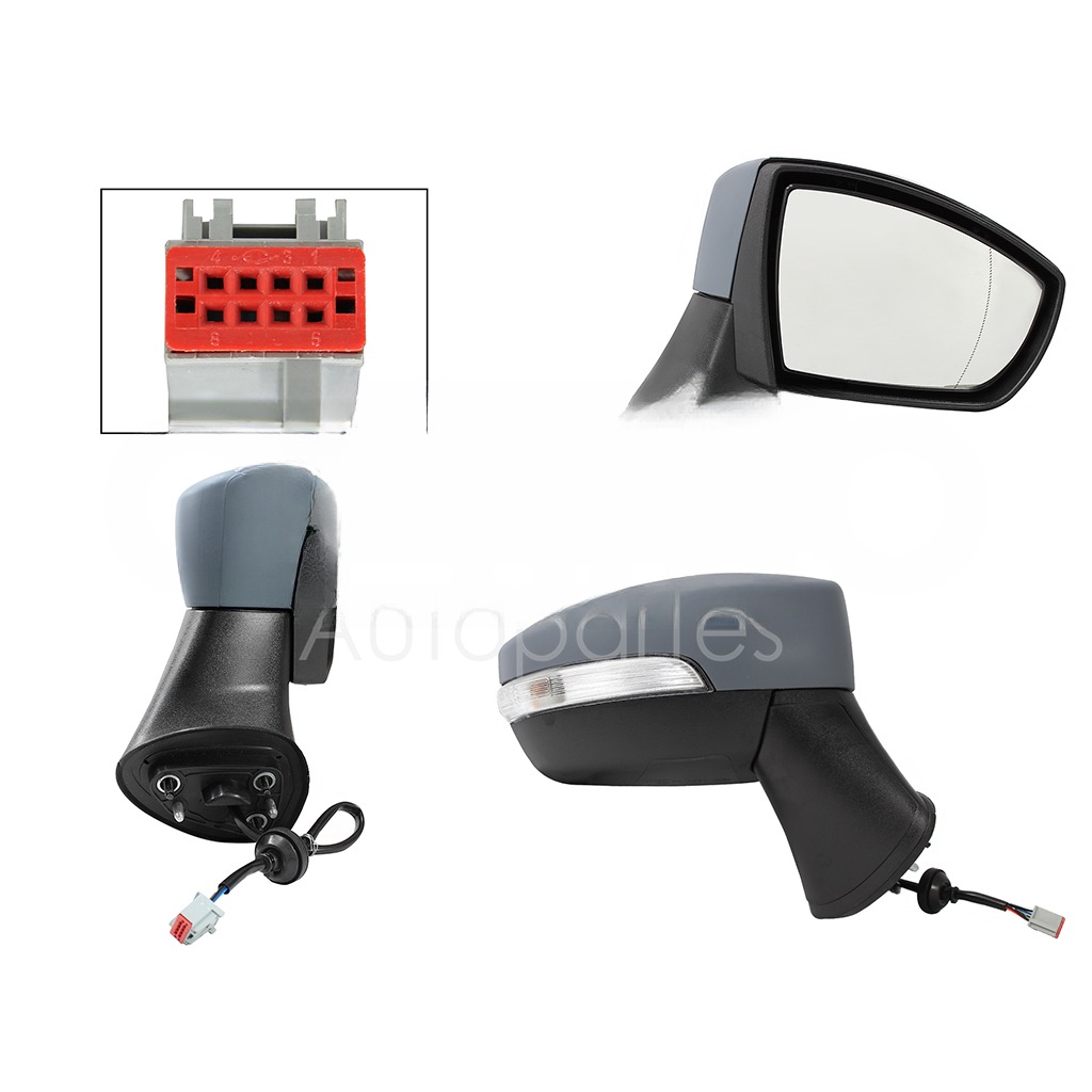 ESPEJO DER ELECT GRIS P/PINTAR C/LUZ DIRECCIONAL (5PINES)