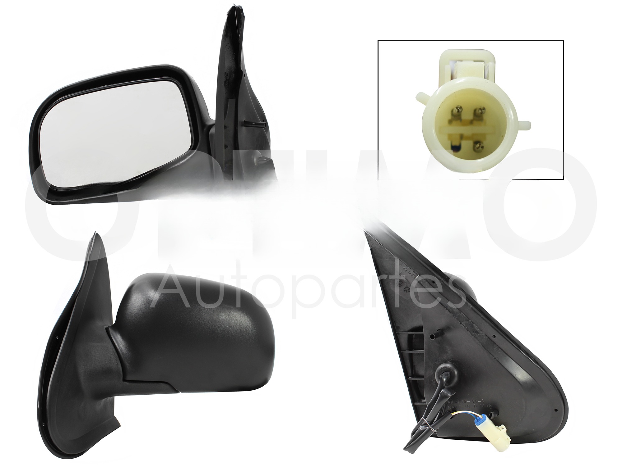 ESPEJO IZQ ELECT NEGRO POROSO (3PINES)