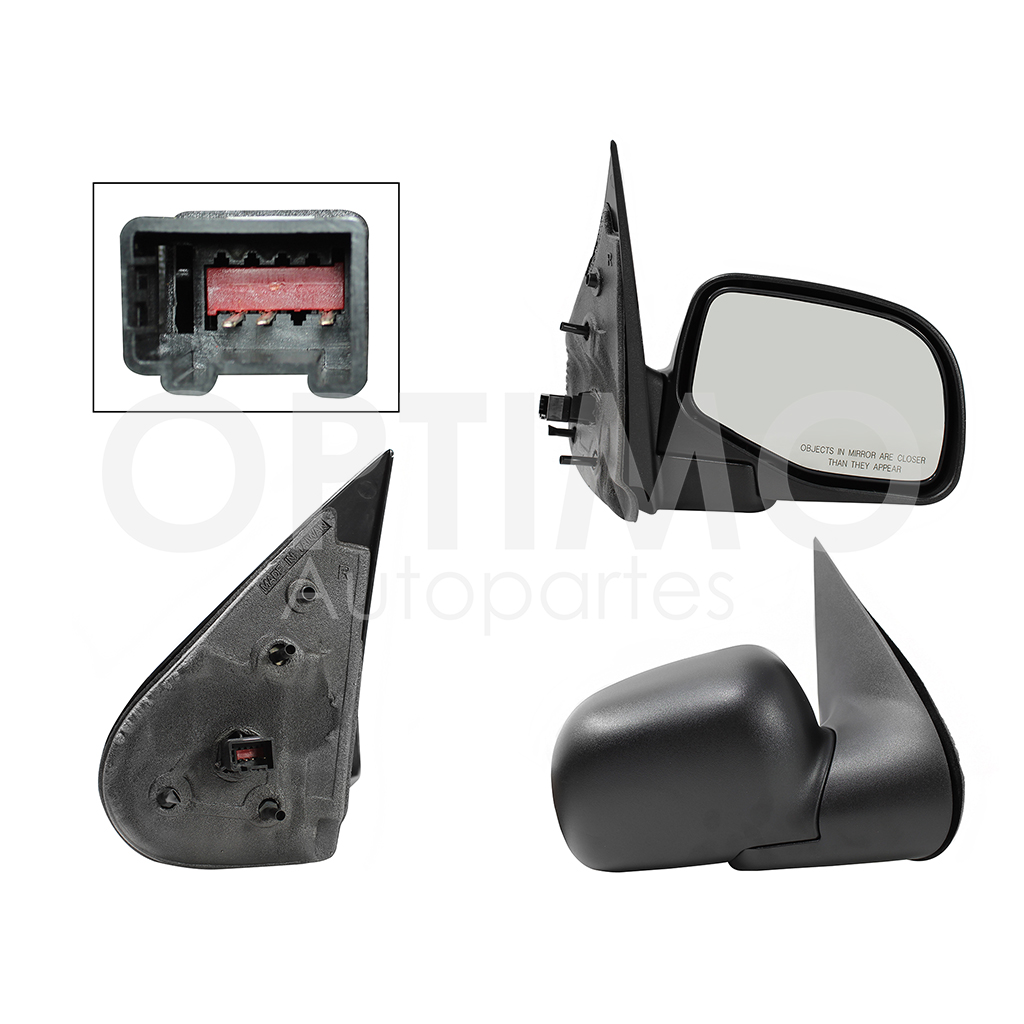 ESPEJO DER ELECT NEGRO POROSO S/LUZ DIRECCIONAL (3PINES)