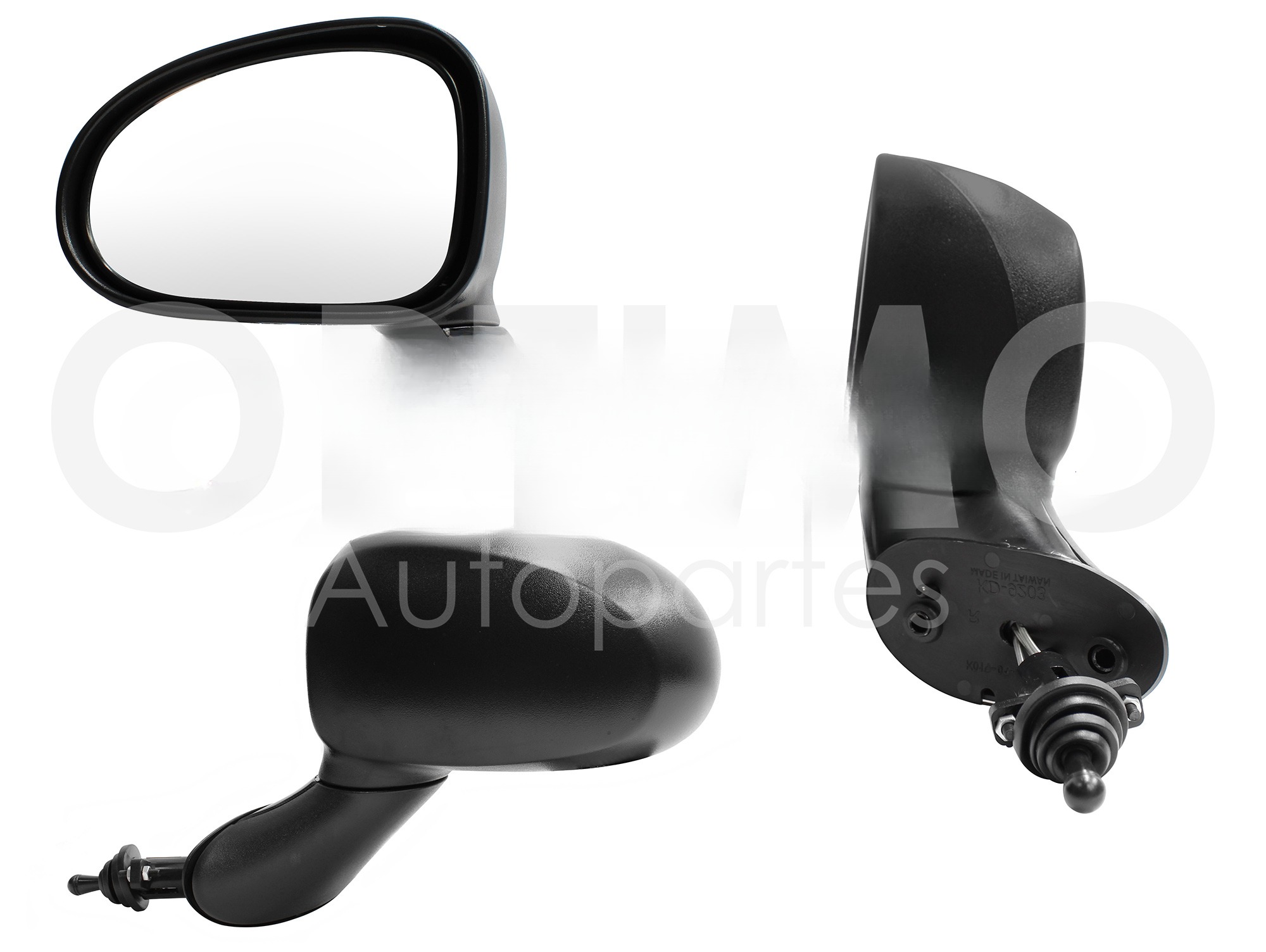 ESPEJO IZQ MANUAL NEGRO POROSO C/CONTROL (EMP/2PZS)