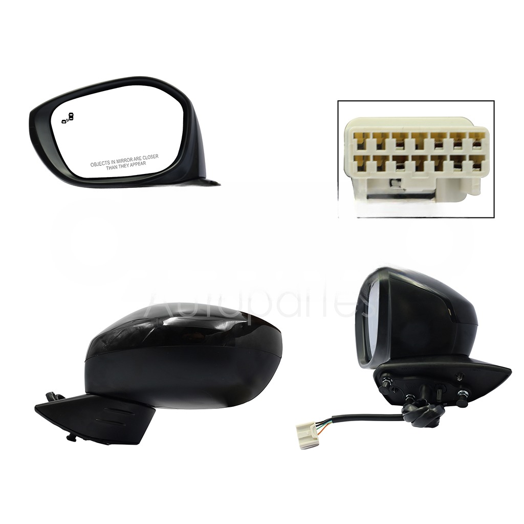 ESPEJO IZQ ELECT NEGRO P/PINTAR C/DETECTOR PUNTO CIEGO (7PINES) 4PTAS