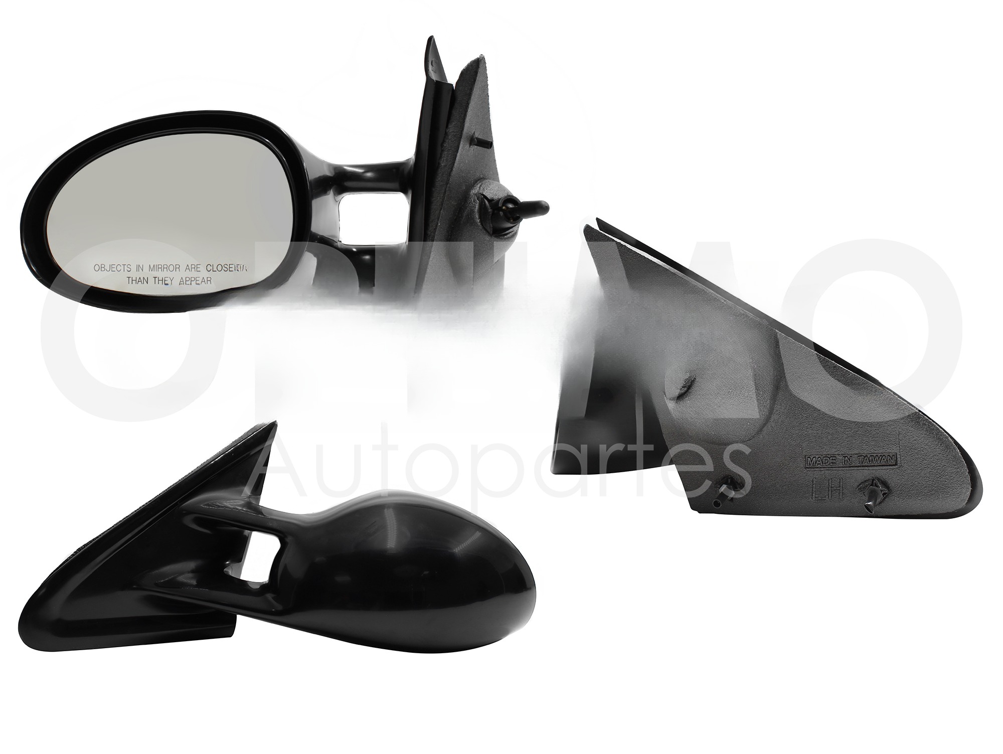 ESPEJO IZQ MANUAL NEGRO LISO (CIRRUS 95-00)