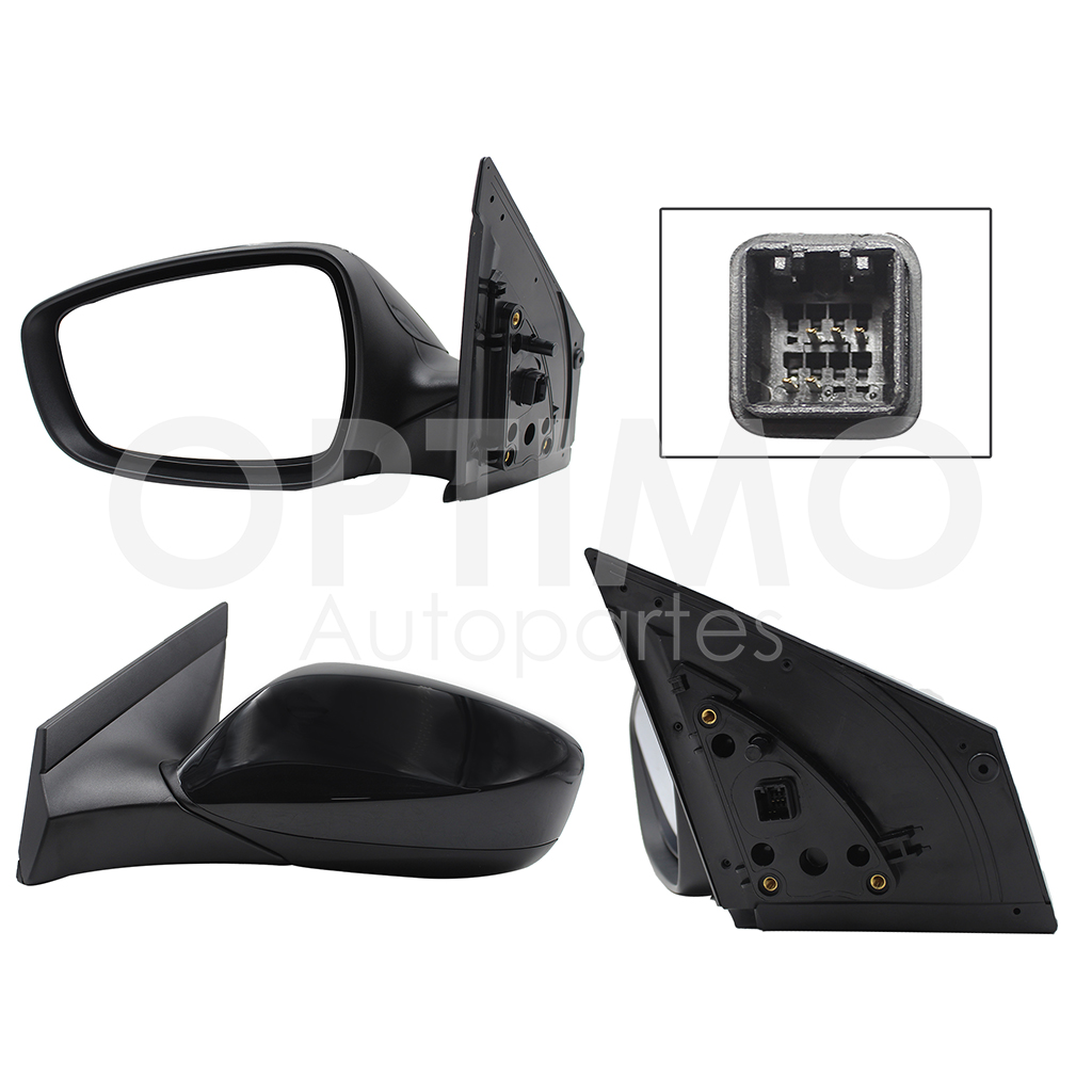 ESPEJO IZQ ELECT NEGRO P/PINTAR C/DESEMPAÑANTE (5PINES)