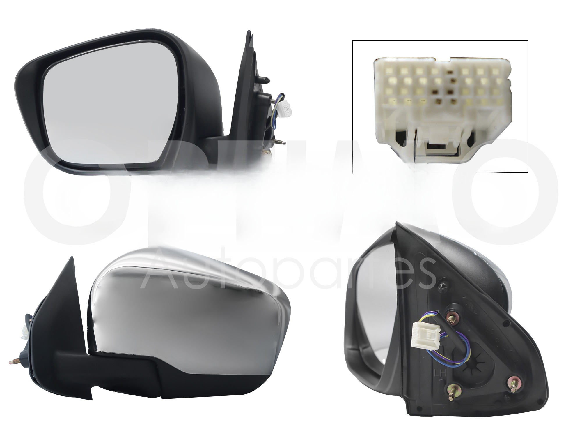 ESPEJO IZQ ELECT CROMO (3PINES) (DOBLE CABINA SE/LUJO)