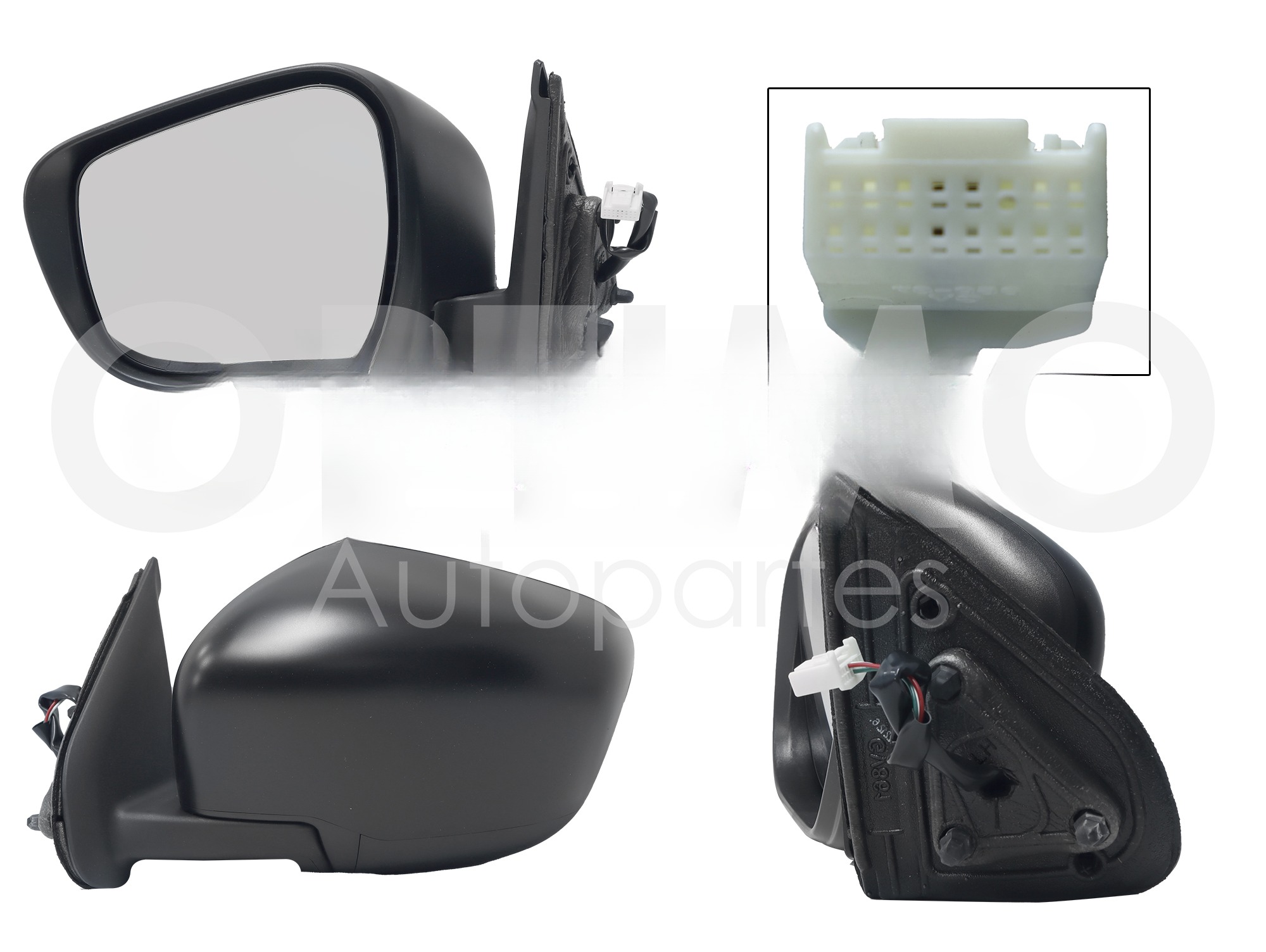 ESPEJO IZQ ELECT NEGRO POROSO (3PINES) (DOBLE CABINA SE/LUJO)