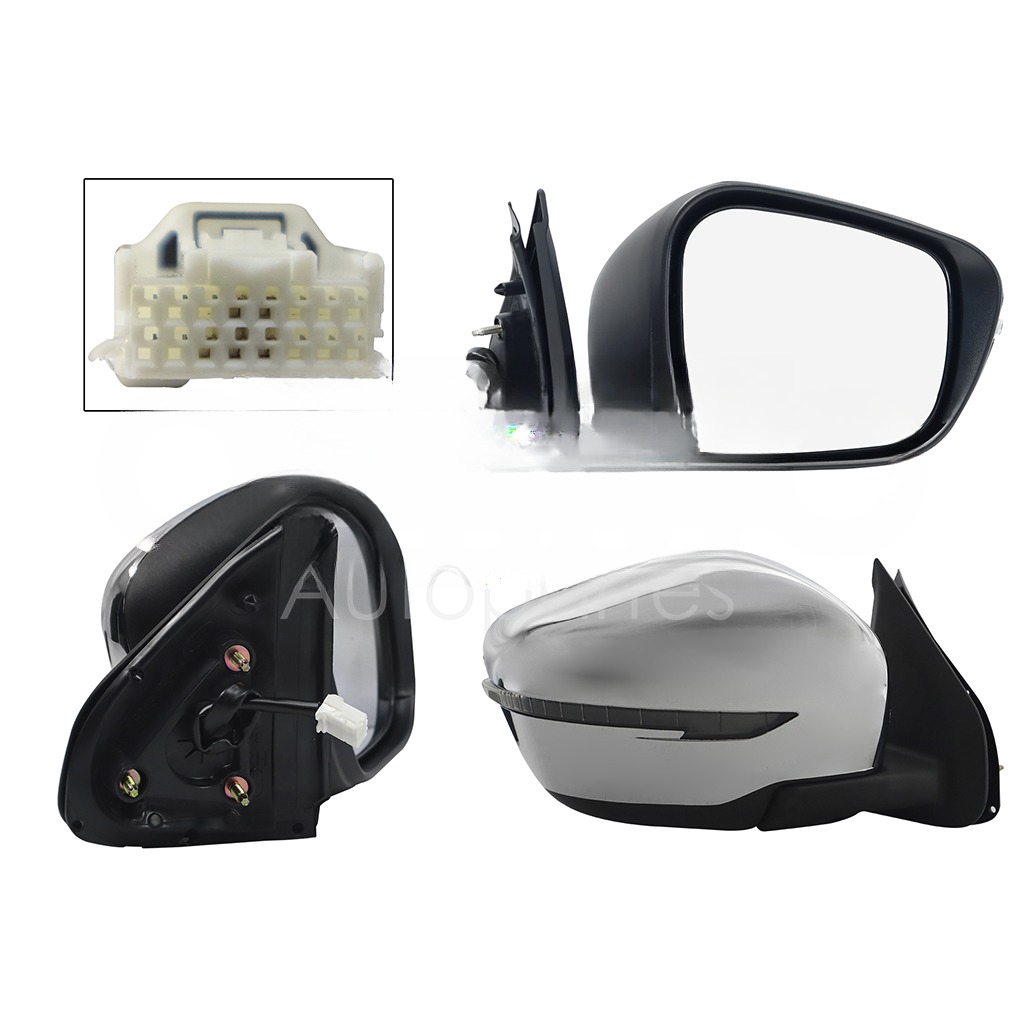 ESPEJO DER ELECT CROMO C/LUZ DIRECCIONAL (5PINES)