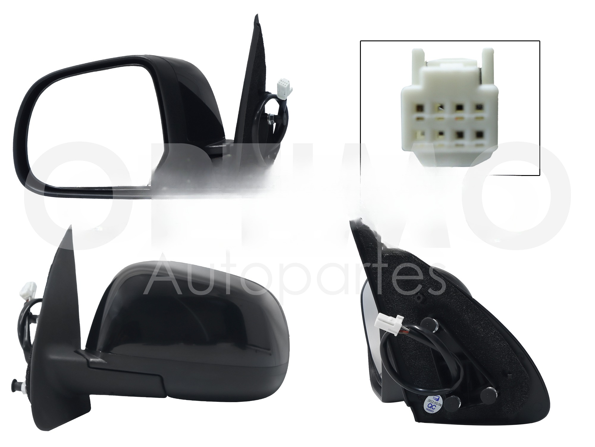 ESPEJO IZQ ELECT NEGRO P/PINTAR (3PINES)