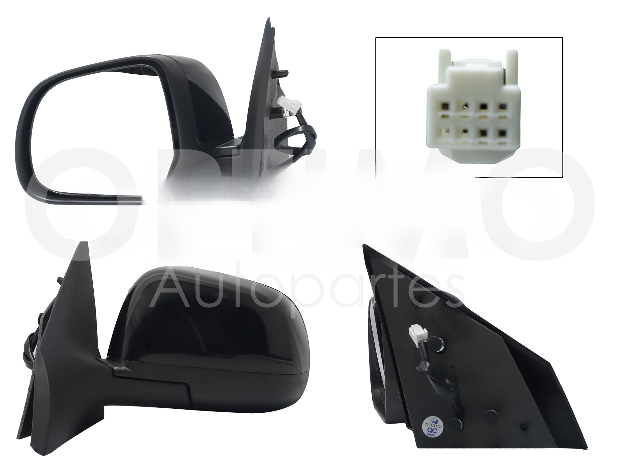 ESPEJO IZQ ELECT NEGRO P/PINTAR (3PINES)