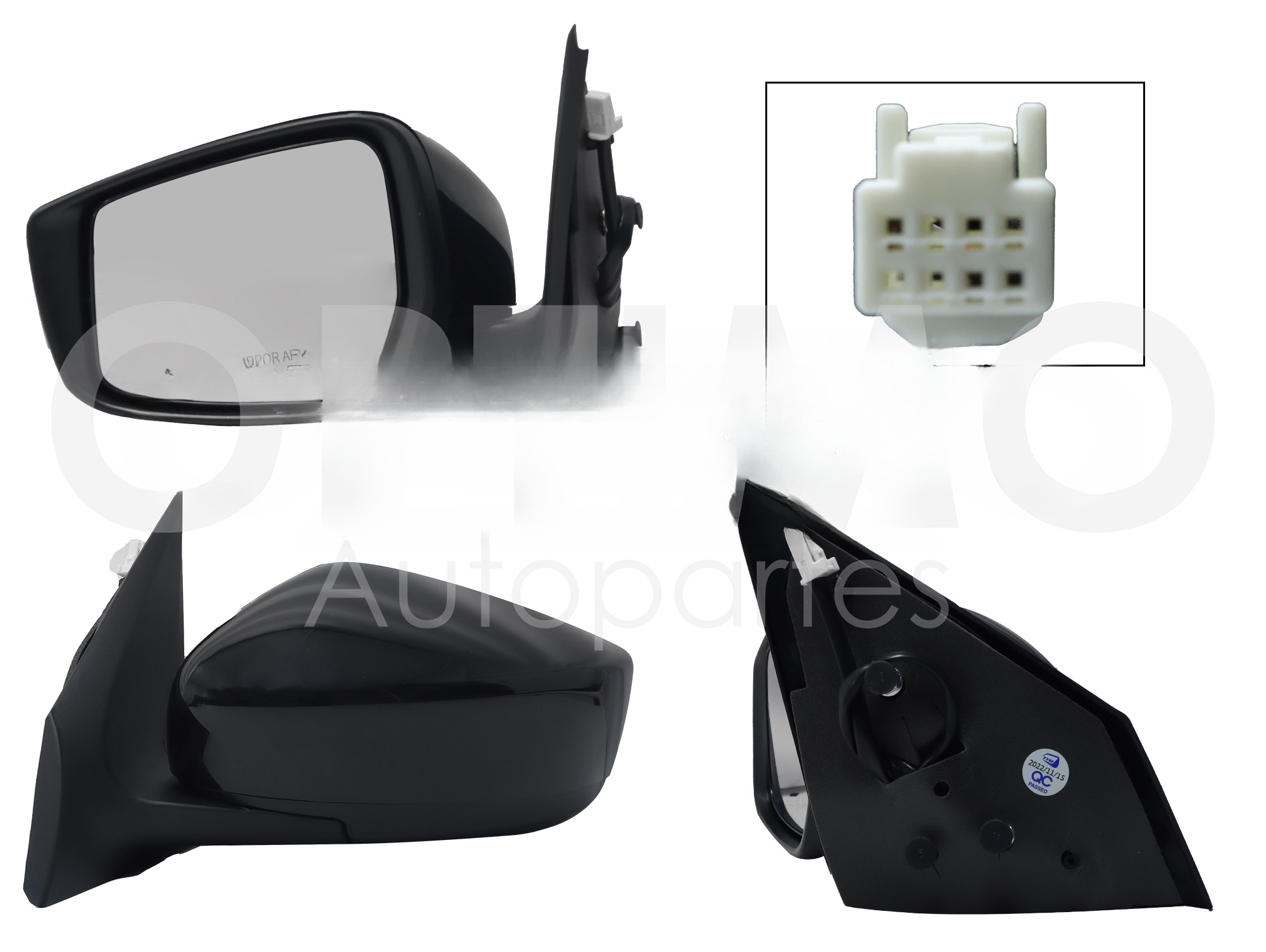 ESPEJO IZQ ELECT NEGRO P/PINTAR (3PINES)