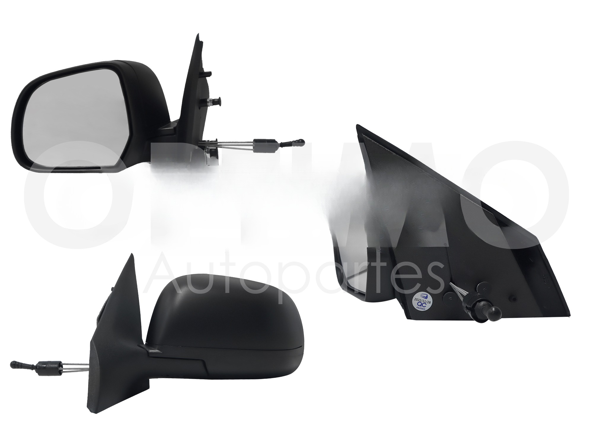 ESPEJO IZQ MANUAL NEGRO POROSO C/CONTROL (V-DRIVE 20-25)