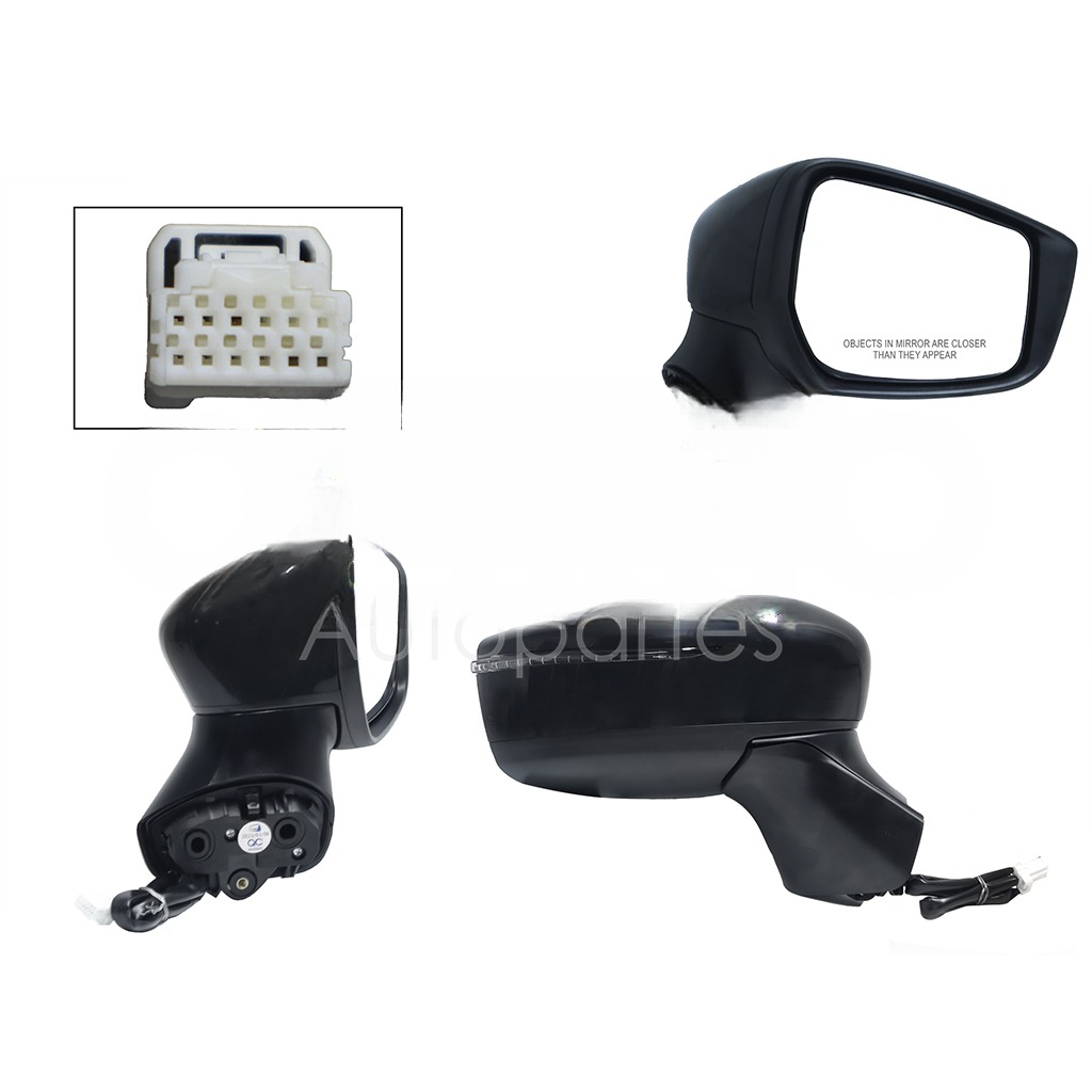 ESPEJO DER ELECT NEGRO P/PINTAR C/LUZ DIRECCIONAL (6PINES)