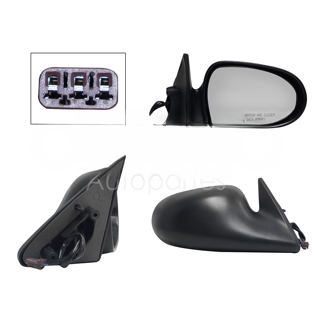 ESPEJO DER ELECT NEGRO POROSO (3PINES)