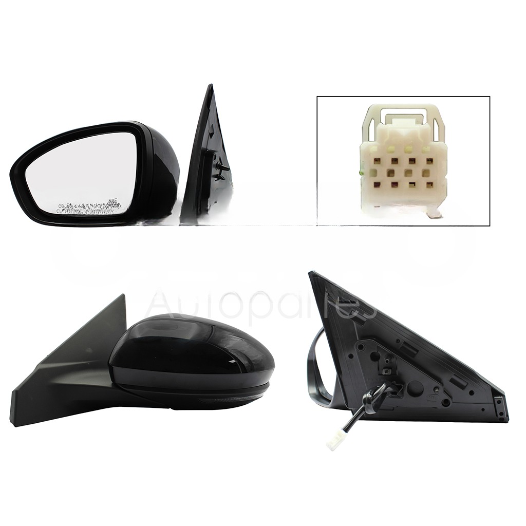 ESPEJO IZQ ELECT NEGRO P/PINTAR C/LUZ DIRECCIONAL C/DESEMPAÑANTE (7PINES)