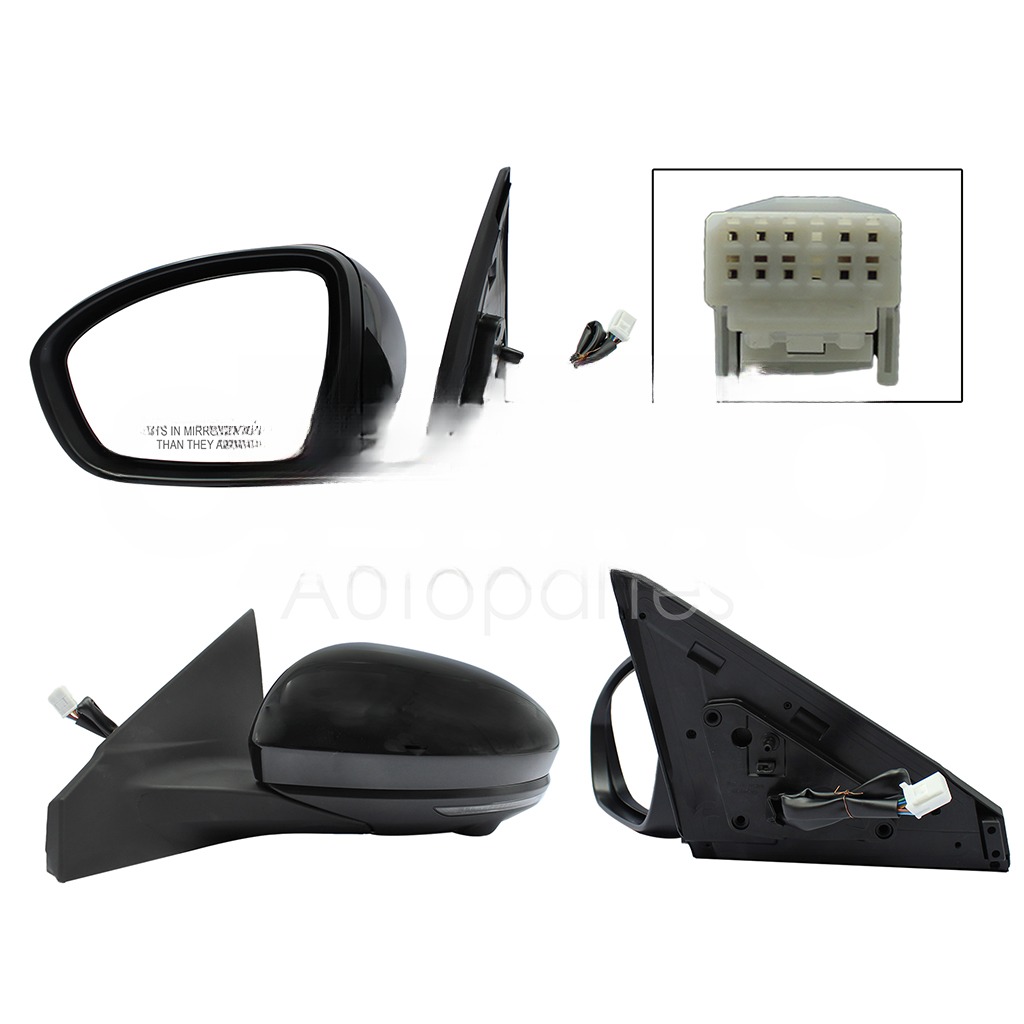 ESPEJO IZQ ELECT NEGRO P/PINTAR C/LUZ DIRECCIONAL C/CAMARA C/DESEMPAÑANTE (10PINES)