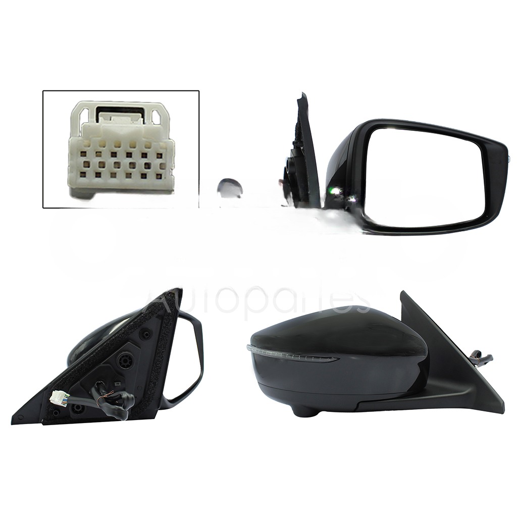 ESPEJO DER ELECT NEGRO P/PINTAR C/LUZ DIRECCIONAL C/CAMARA (9PINES)