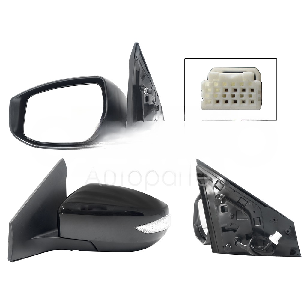 ESPEJO IZQ ELECT NEGRO P/PINTAR C/LUZ DIRECCIONAL C/DESEMPAÑANTE (7PINES)