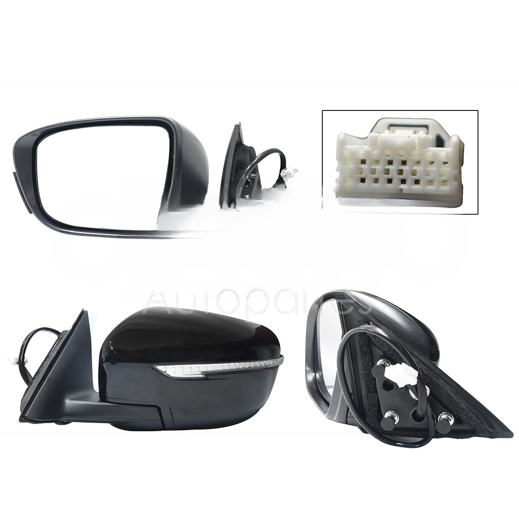 ESPEJO IZQ ELECT NEGRO P/PINTAR C/LUZ DIRECCIONAL C/DESEMPAÑANTE (7PINES)