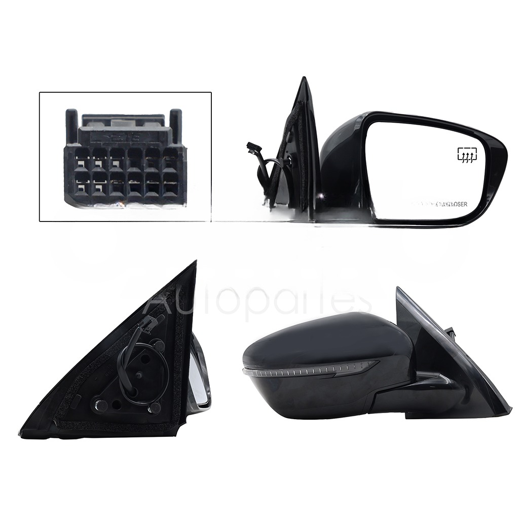 ESPEJO DER ELECT NEGRO P/PINTAR C/LUZ DIRECCIONAL C/DESEMPAÑANTE (6PINES)