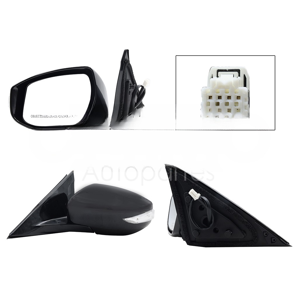 ESPEJO IZQ ELECT NEGRO P/PINTAR C/LUZ DIRECCIONAL C/DESEMPAÑANTE (6PINES)