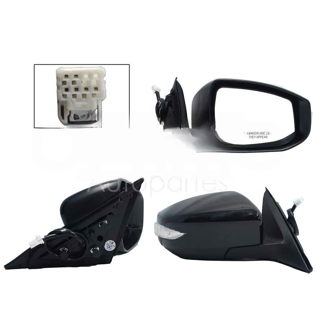 ESPEJO DER ELECT NEGRO P/PINTAR C/LUZ DIRECCIONAL C/DESEMPAÑANTE (6PINES)