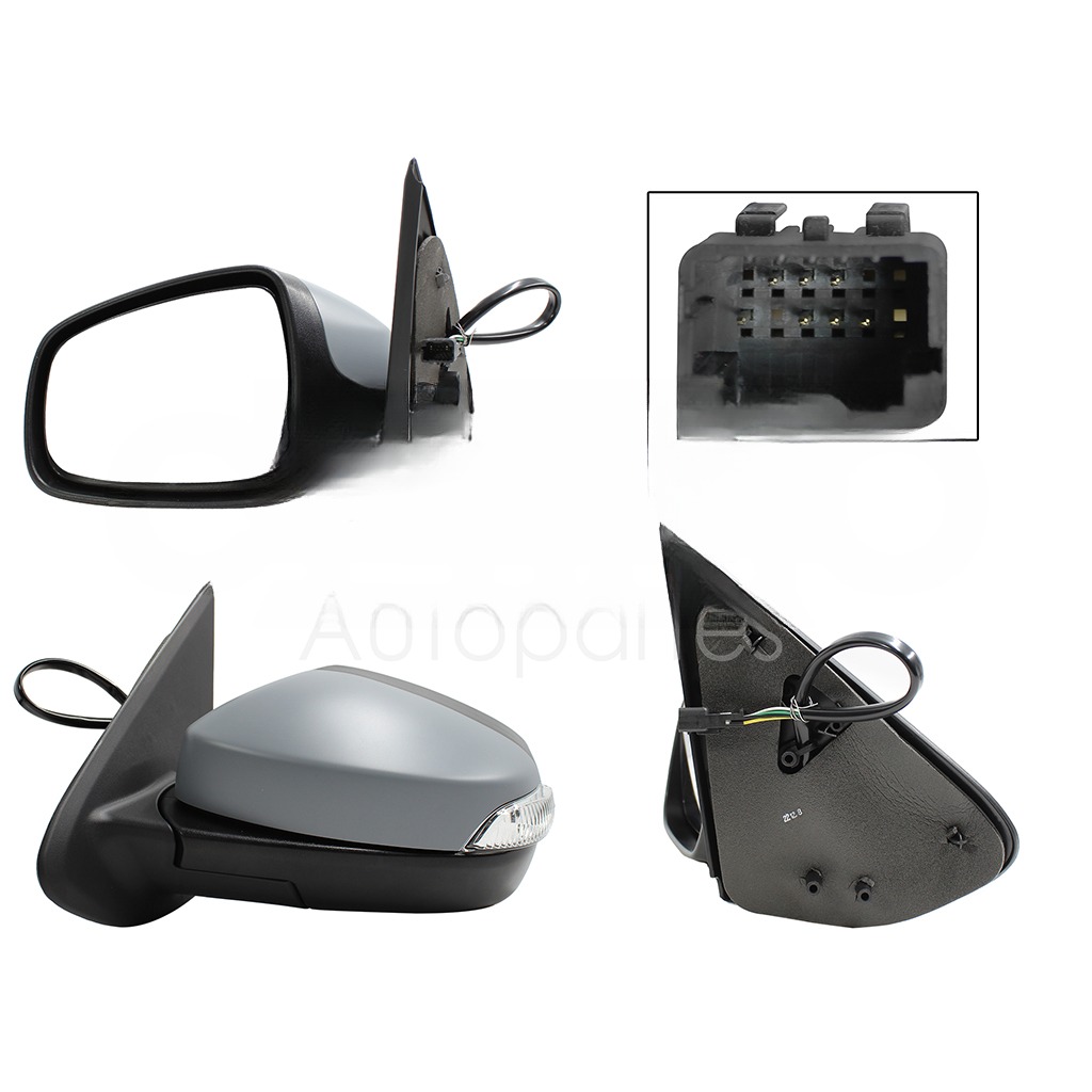 ESPEJO IZQ ELECT GRIS P/PINTAR C/LUZ DIRECCIONAL C/DESEMPAÑANTE (7PINES) (SANDERO-STEPWAY 16-20)