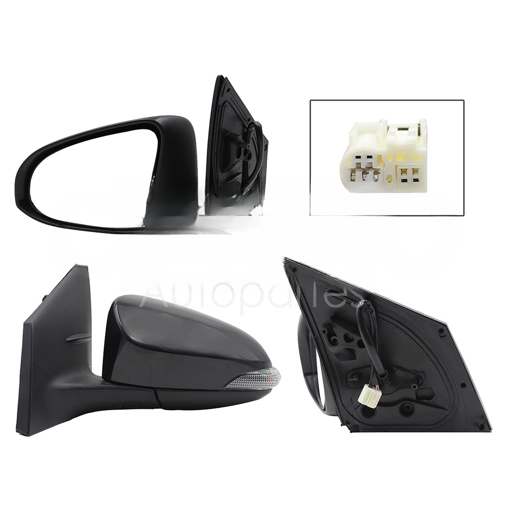 ESPEJO IZQ ELECT NEGRO P/PINTAR C/LUZ DIRECCIONAL C/DESEMPAÑANTE (7PINES)