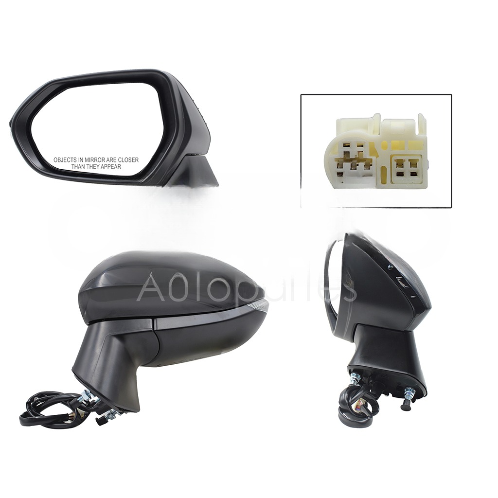 ESPEJO IZQ ELECT NEGRO P/PINTAR C/LUZ DIRECCIONAL C/DESEMPAÑANTE (6PINES)