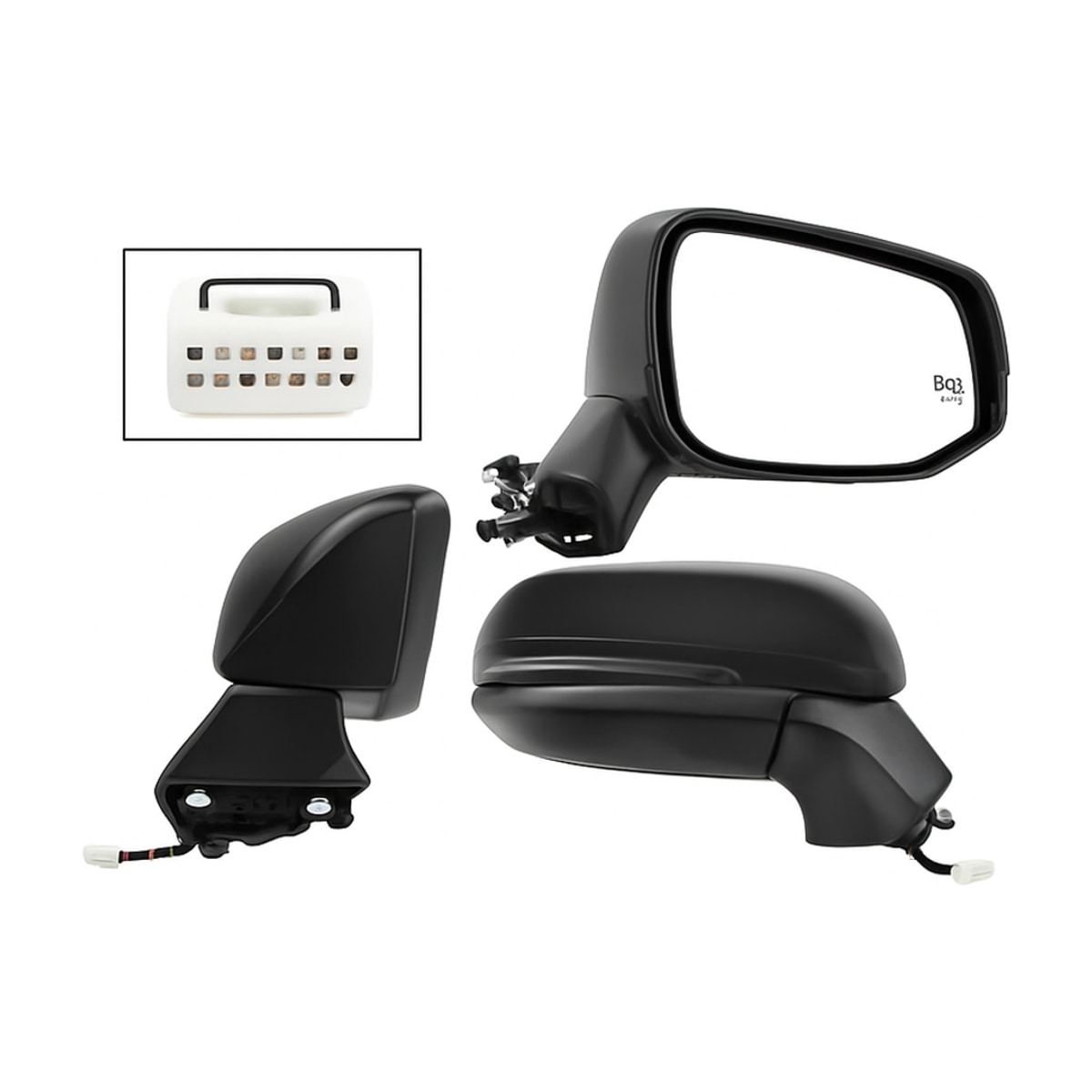 ESPEJO DER ELECT NEGRO P/PINTAR C/LUZ DIRECCIONAL C/DESEMPAÑANTE C/DETECTOR PUNTO CIEGO (8PINES)