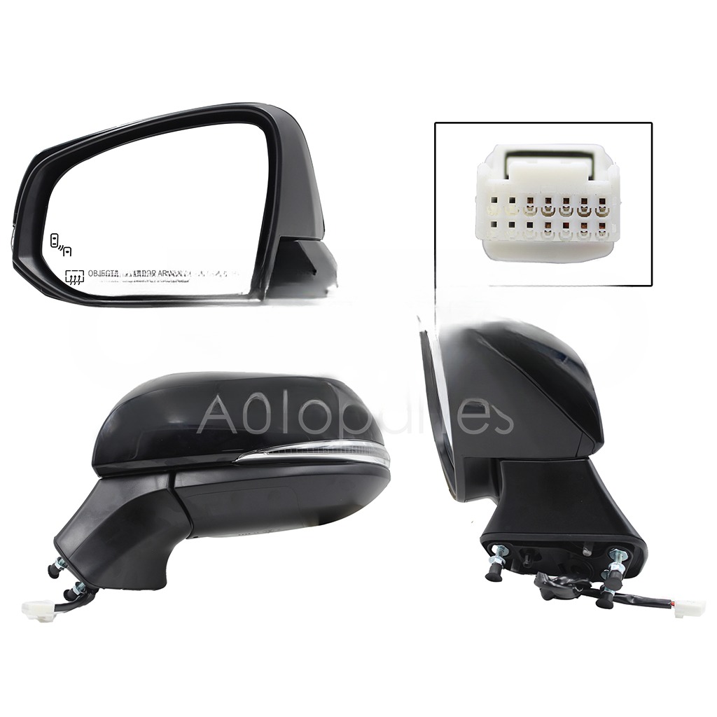 ESPEJO IZQ ELECT NEGRO P/PINTAR C/LUZ DIRECCIONAL C/DESEMPAÑANTE C/DETECTOR PUNTO CIEGO (8PINES)