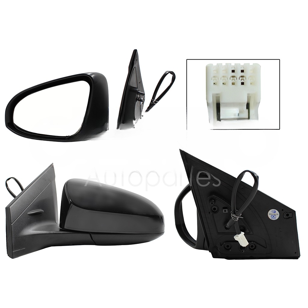 ESPEJO IZQ ELECT NEGRO P/PINTAR C/DESEMPAÑANTE (3PINES) (SEDAN/H-BACK)