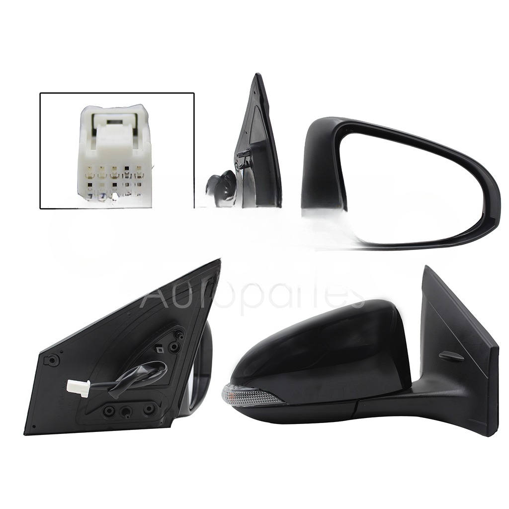 ESPEJO DER ELECT NEGRO P/PINTAR C/LUZ DIRECCIONAL (5PINES) (SEDAN/H-BACK)