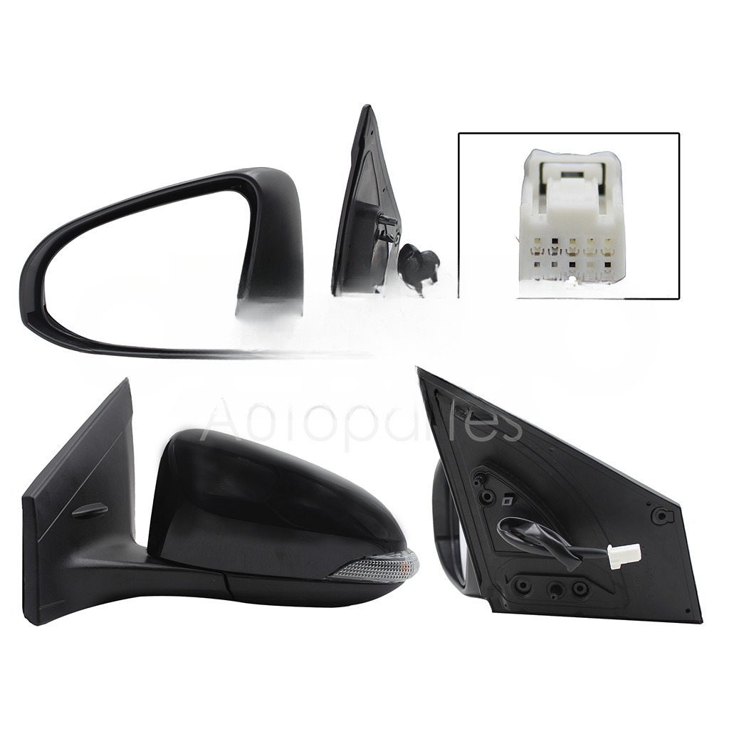 ESPEJO IZQ ELECT NEGRO P/PINTAR C/LUZ DIRECCIONAL (5PINES) (SEDAN/H-BACK)