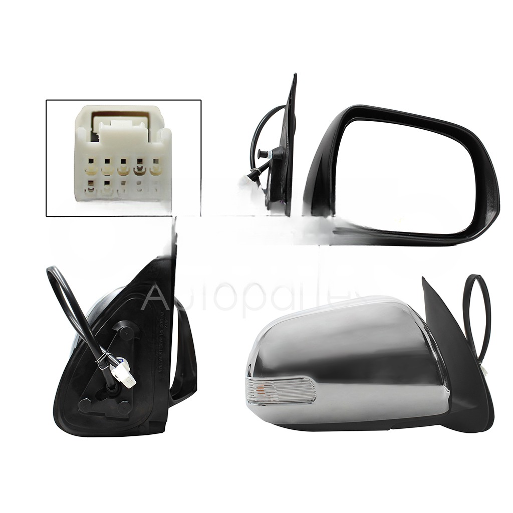 ESPEJO DER ELECT CROMO C/LUZ DIRECCIONAL (5PINES)