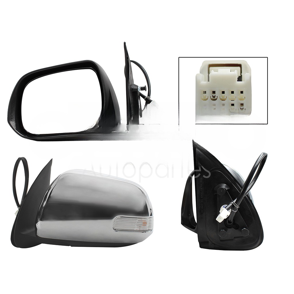 ESPEJO IZQ ELECT CROMO C/LUZ DIRECCIONAL (5PINES)