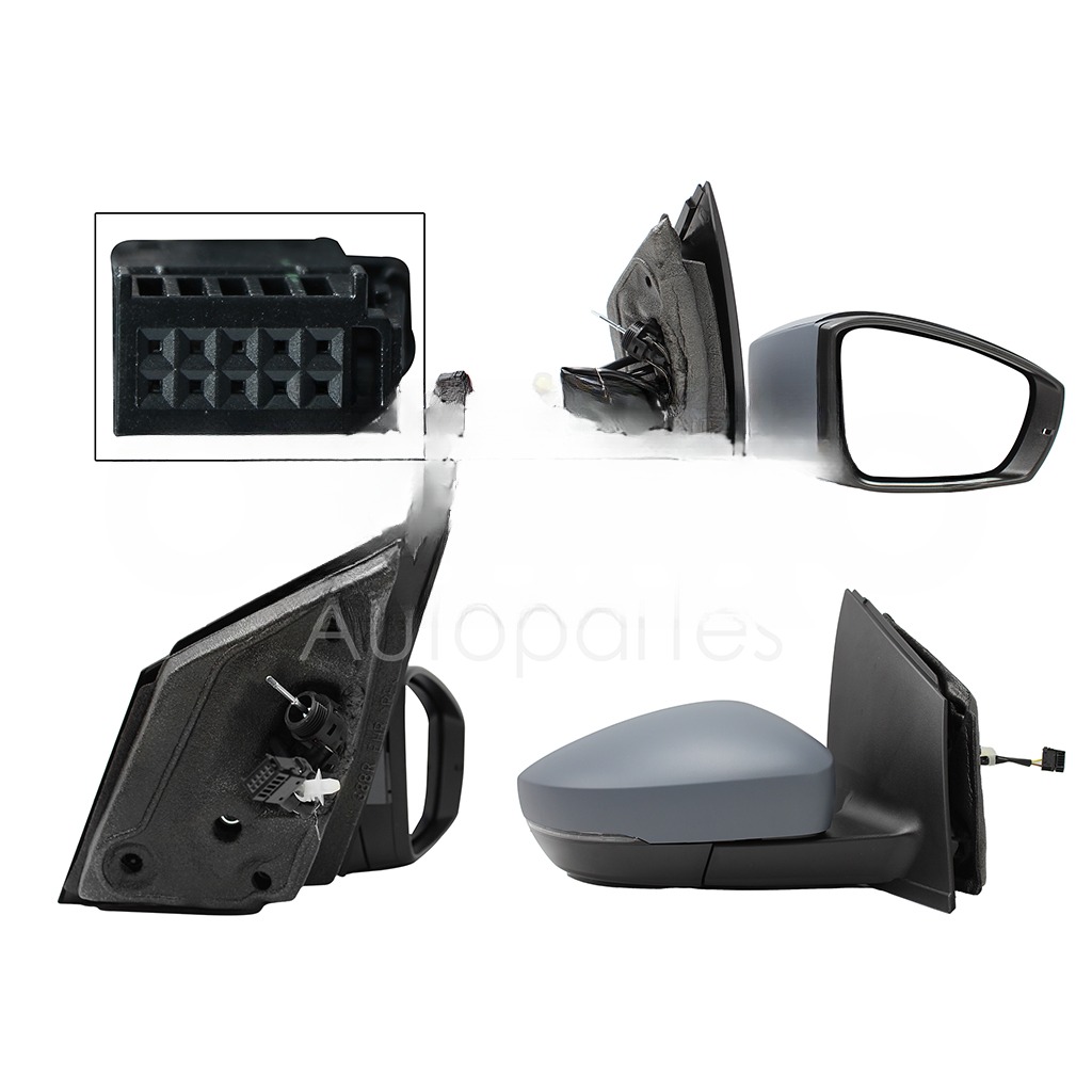 ESPEJO DER MANUAL GRIS P/PINTAR C/CONTROL C/LUZ DIRECCIONAL (2PINES)