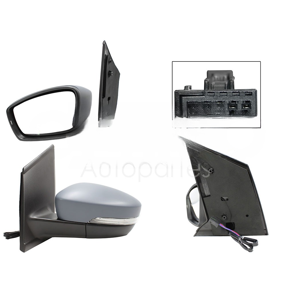 ESPEJO IZQ ELECT GRIS P/PINTAR C/LUZ DIRECCIONAL (5PINES)