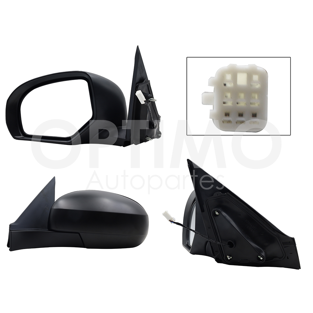 ESPEJO IZQ ELECT NEGRO P/PINTAR (3PINES)