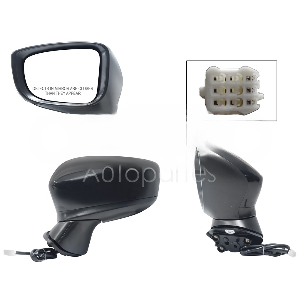 ESPEJO IZQ ELECT NEGRO P/PINTAR (3PINES) (SEDAN/H-BACK)