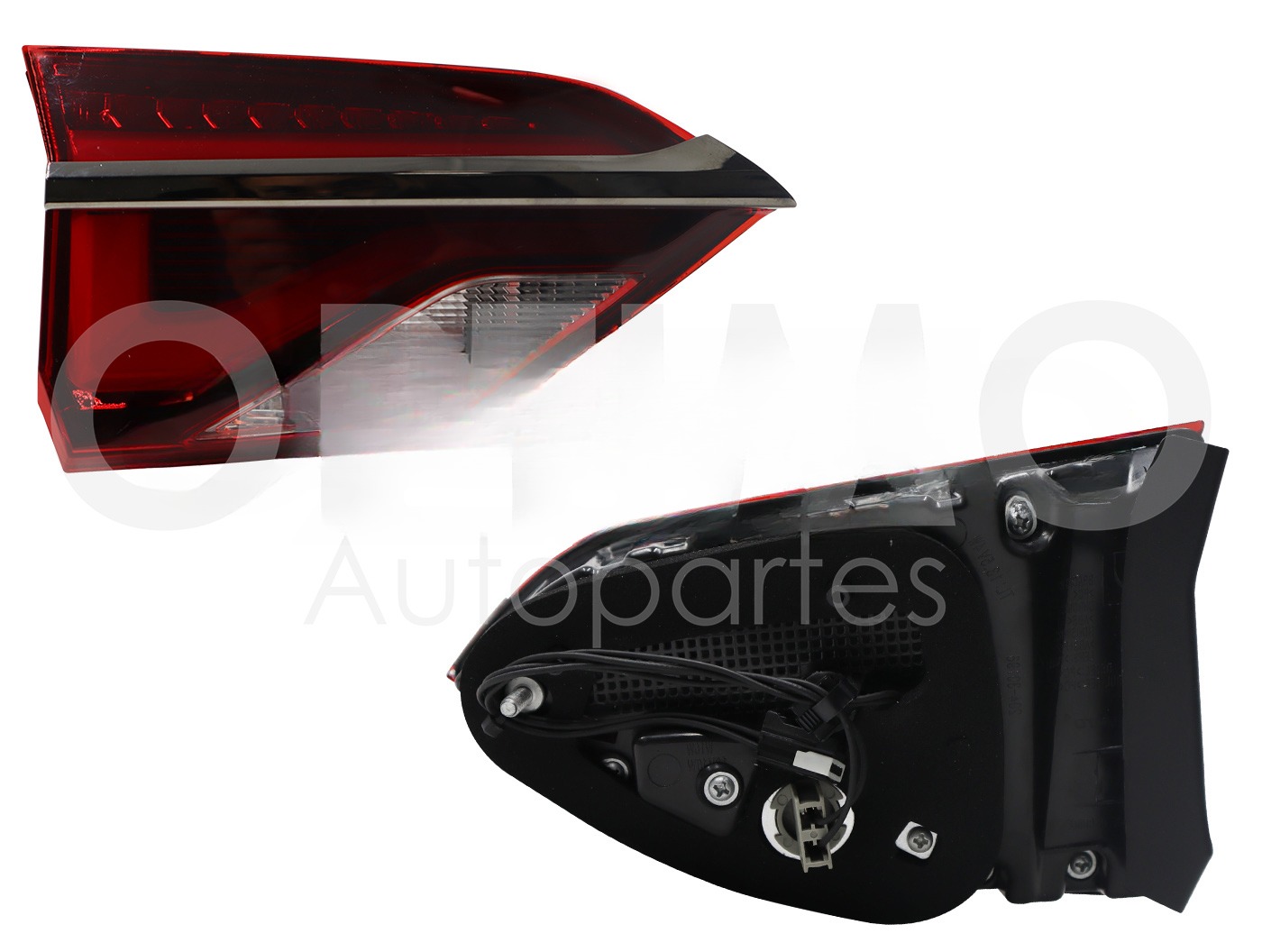 CALAVERA IZQ INT C/ARNES C/LED FILO CROMO (ROJO/BLANCO)