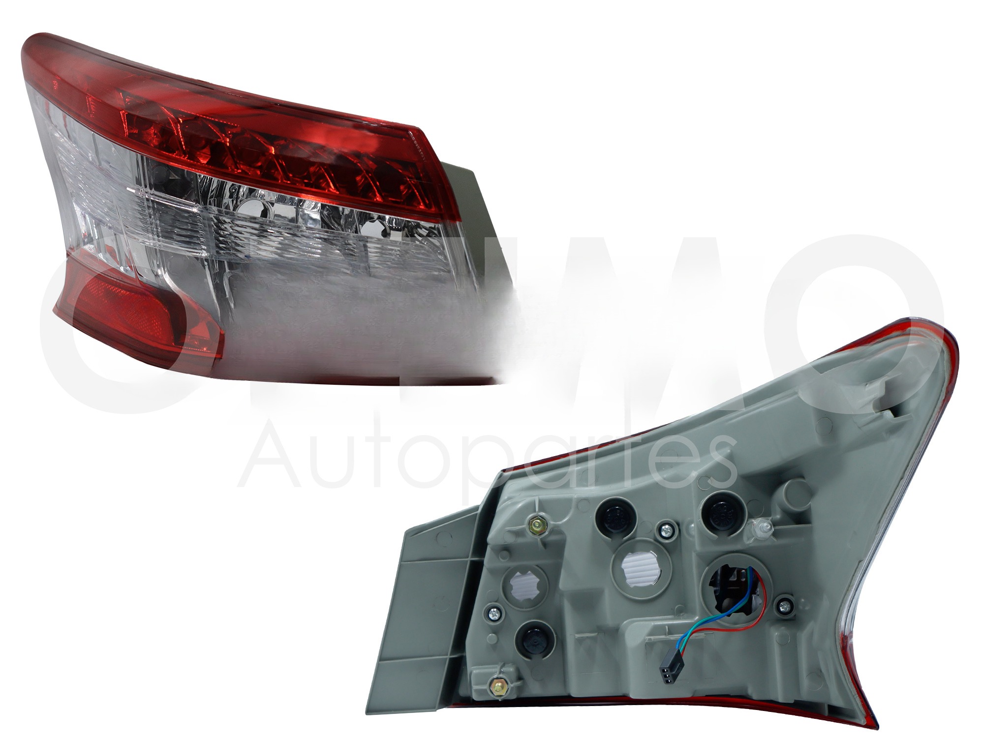 CALAVERA IZQ EXT S/ARNES C/LED (ROJO/BLANCO/ROJO)