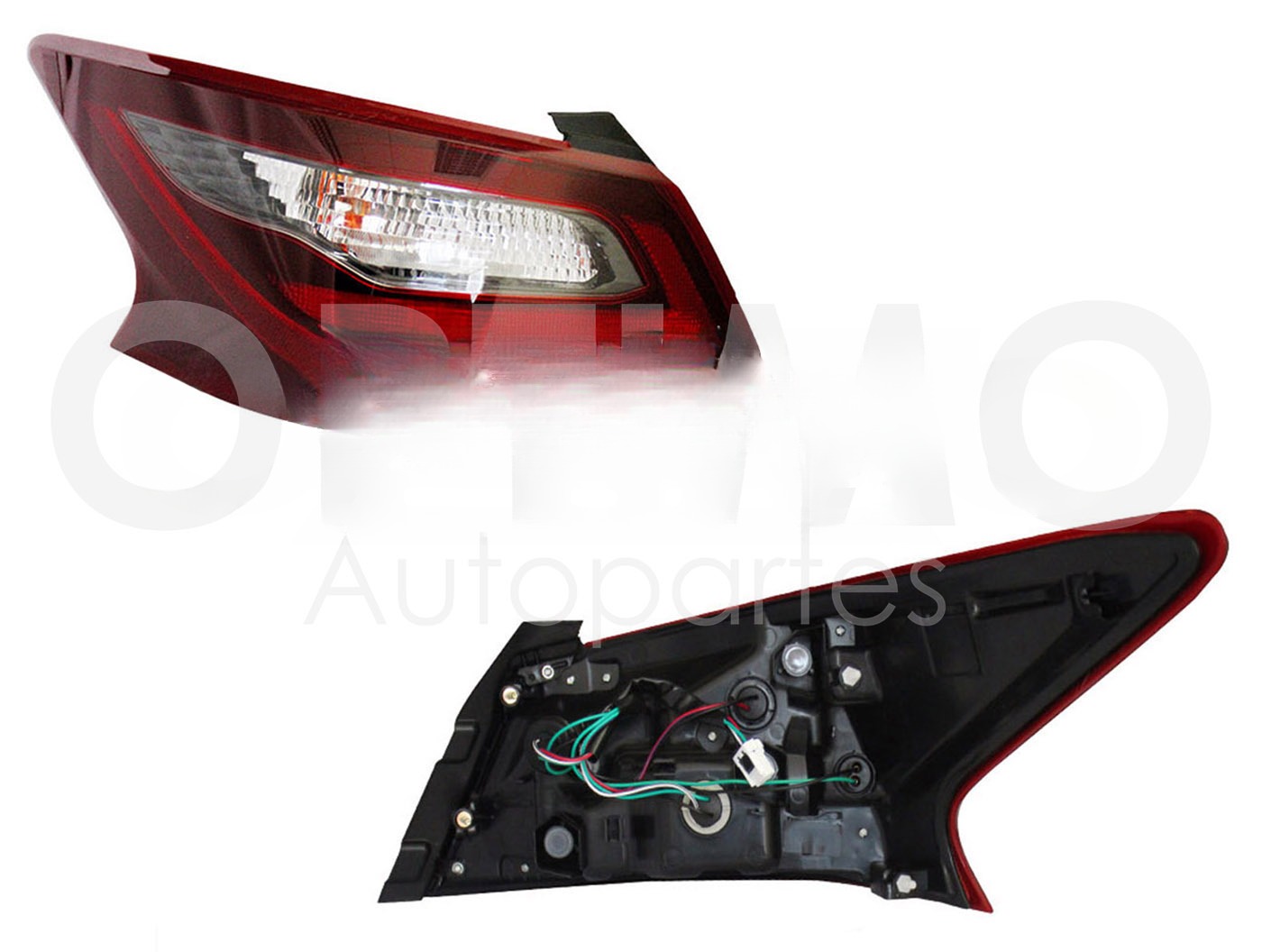 CALAVERA IZQ EXT C/ARNES OSCURA (ROJO/BLANCO)