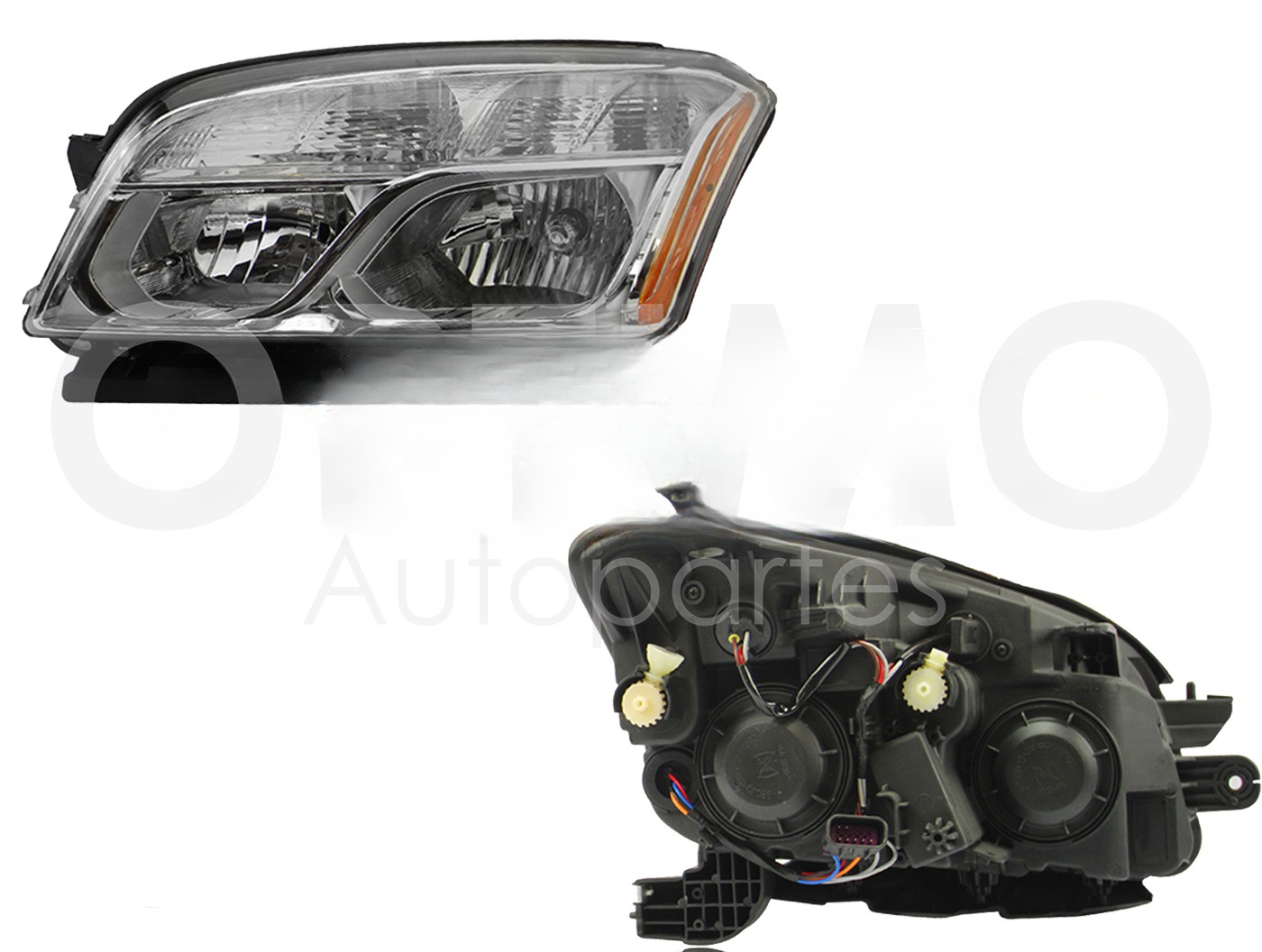 FARO IZQ F/CROMADO C/MICA AMBAR